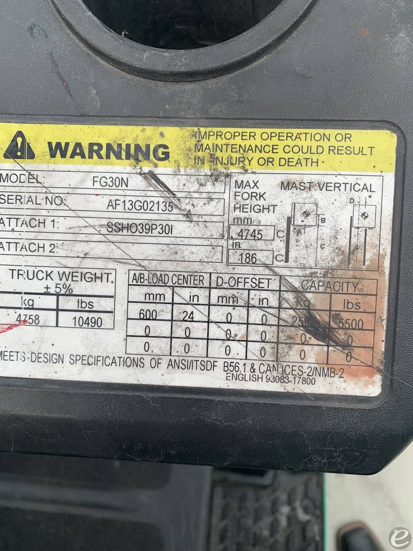 2019 Mitsubishi FG30N5 LP Gas Forklift - 123Forklift