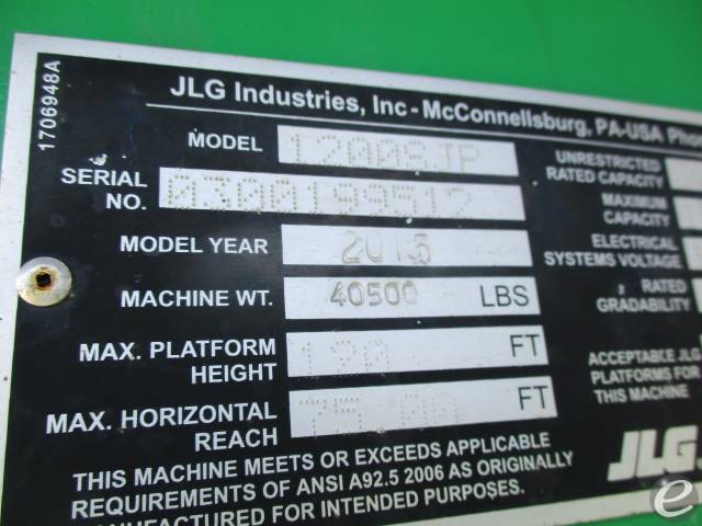 2015 JLG 1200SJP