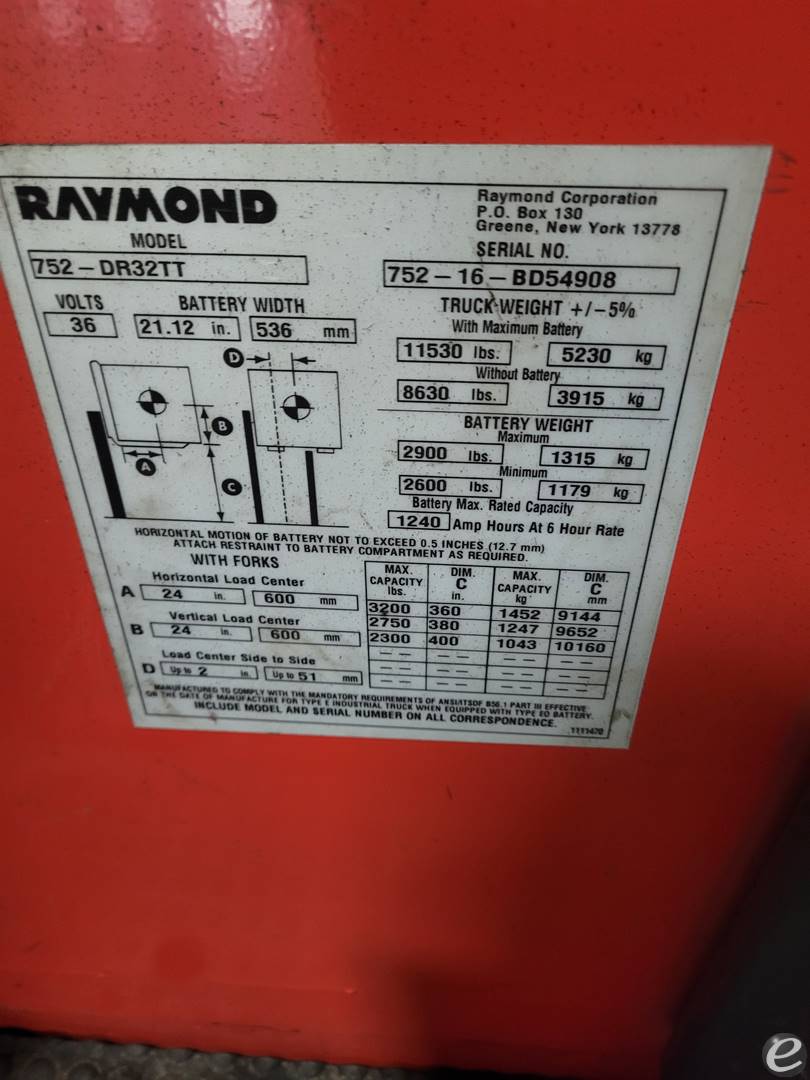 2016 Raymond 752-DR32TT