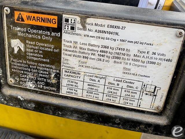 2013 Hyster E50XN Electric Forklift - 123Forklift