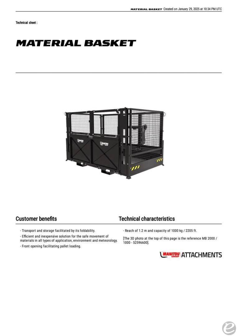 2026 Manitou MATERIAL BASKET