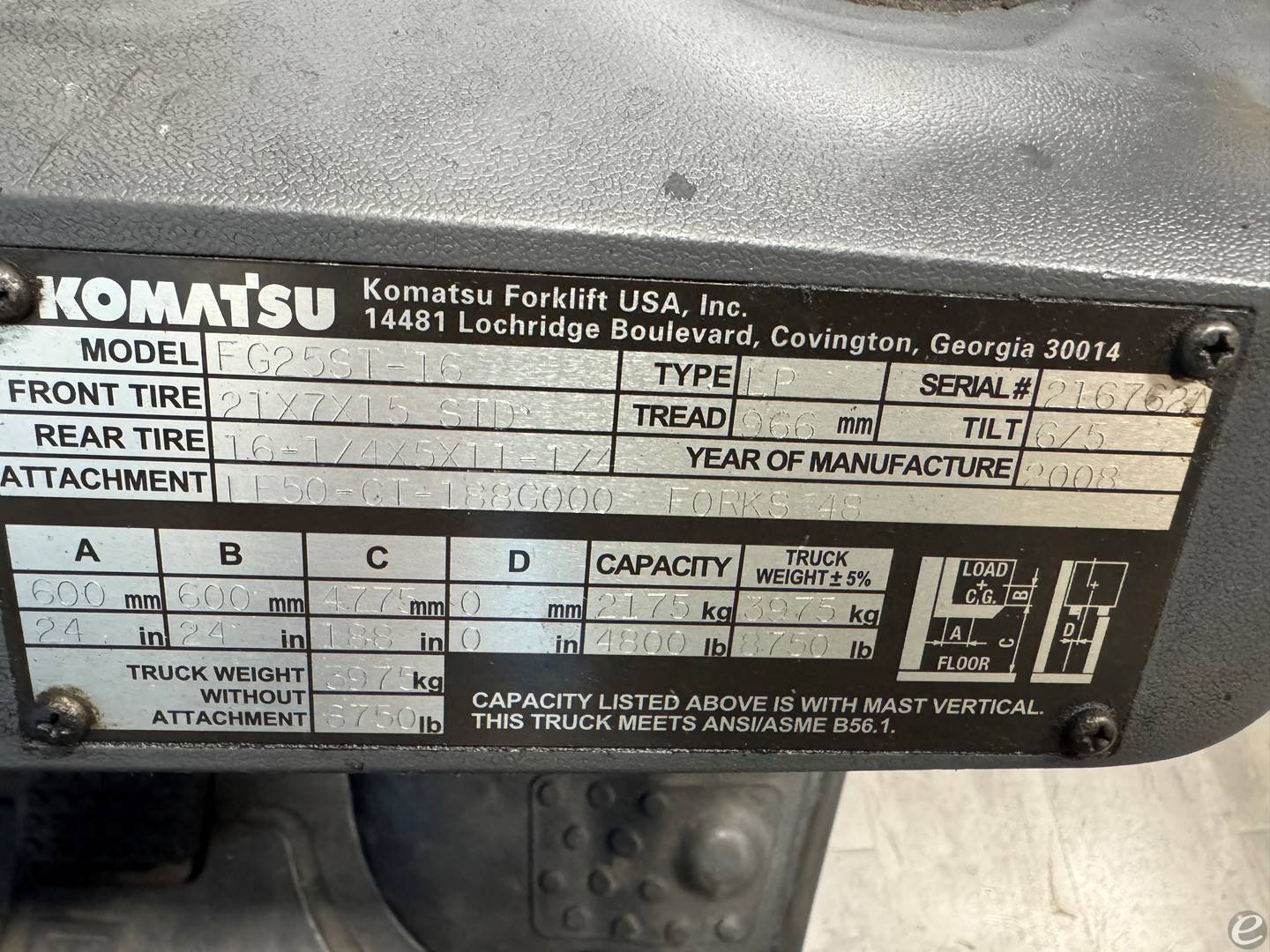 2008 Komatsu FG25ST-16