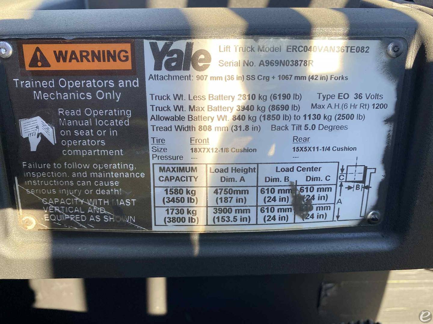 2017 Yale ERC-040VAN