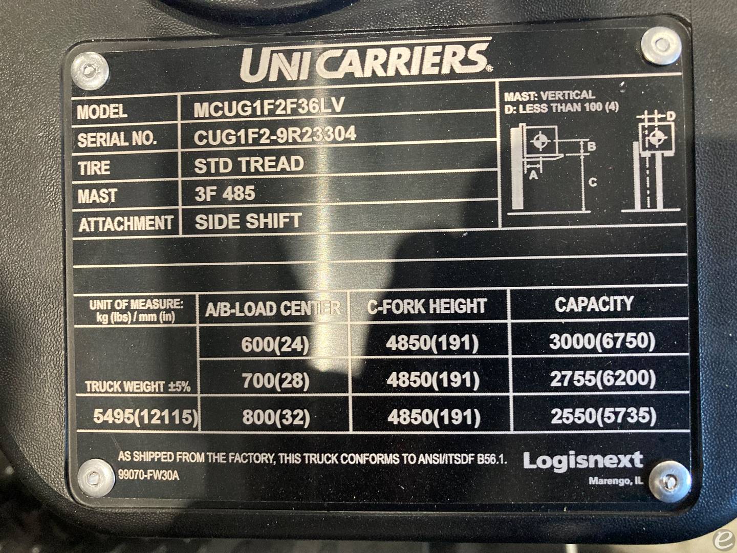 2023 Unicarriers CF80LP