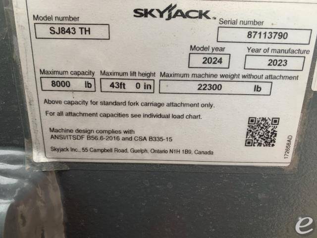 2024 Skyjack SJ843TH