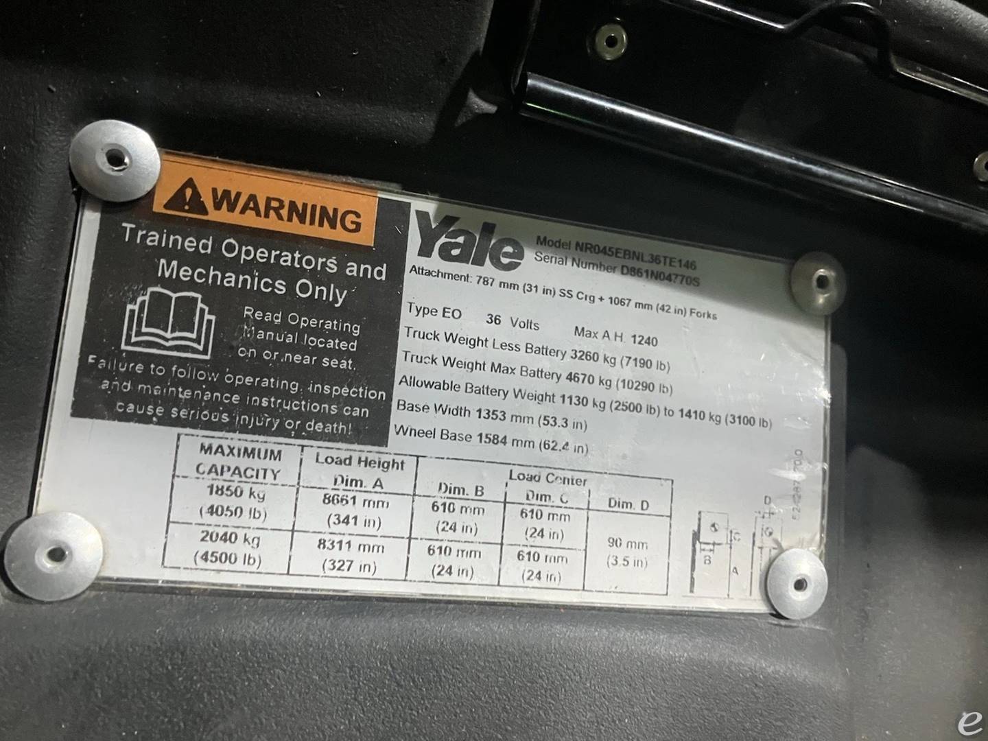 2019 Yale NR045EBNL36TE146