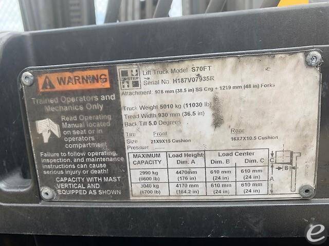 2017 Hyster S70FT LP Gas Forklift - 123Forklift
