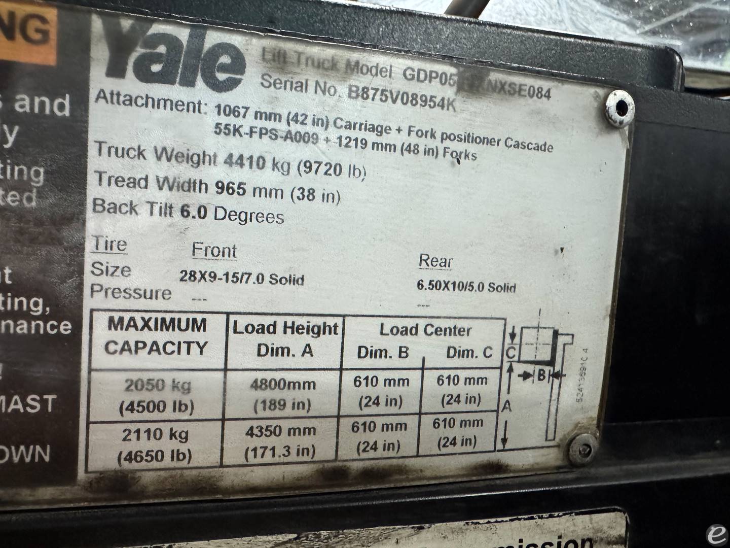 2012 Yale GDP050VX