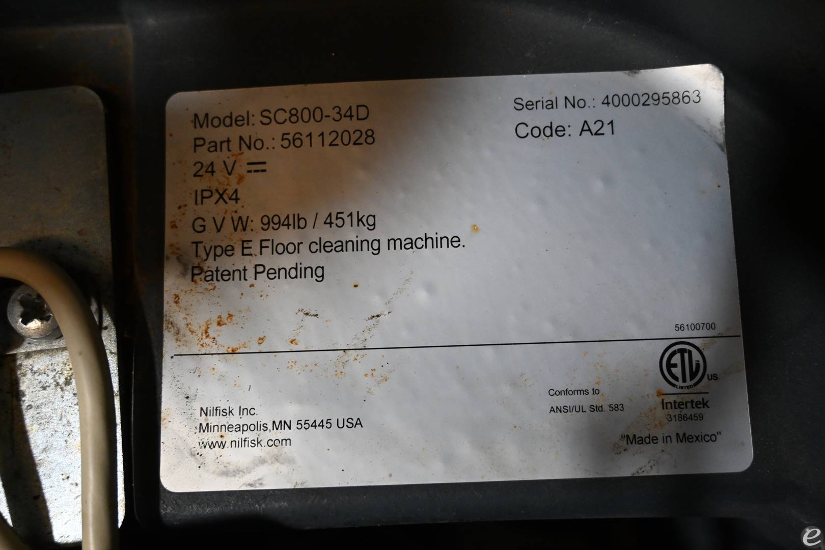 2021 Advance SC800-34D