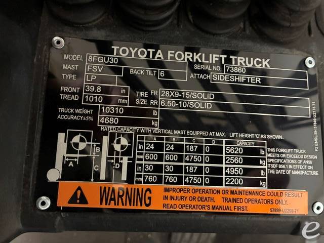 2018 Toyota 8FGU30