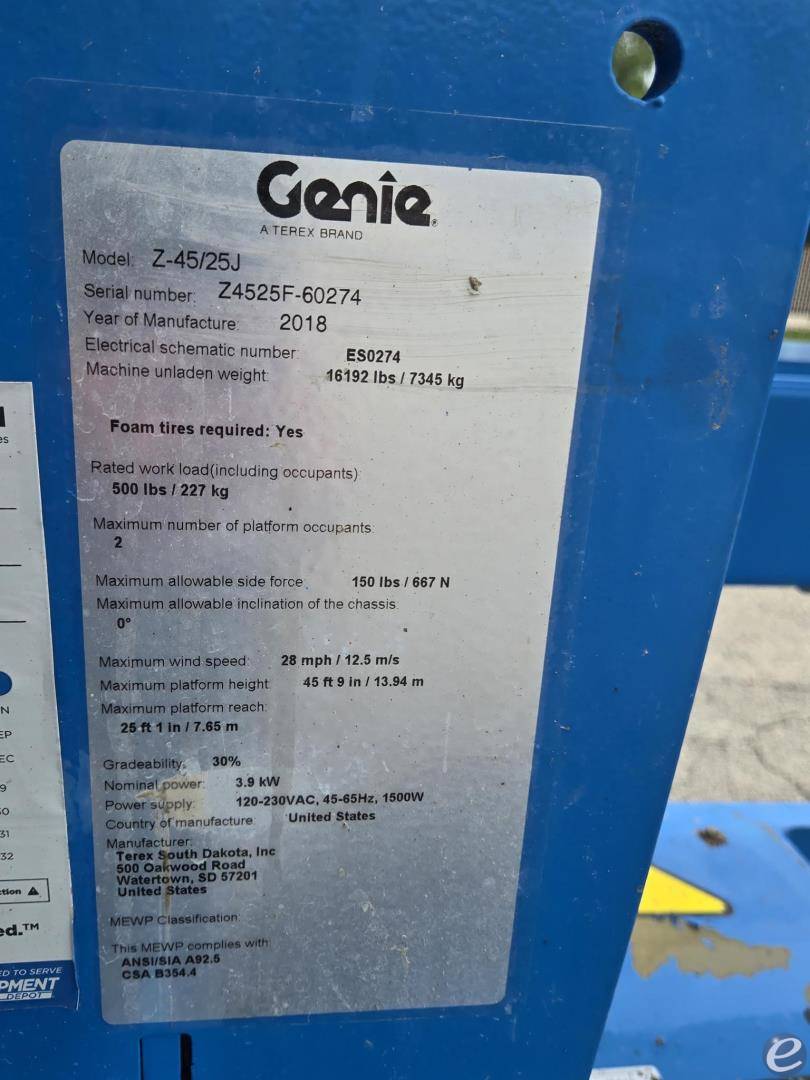 2018 Genie Z45/25JDC