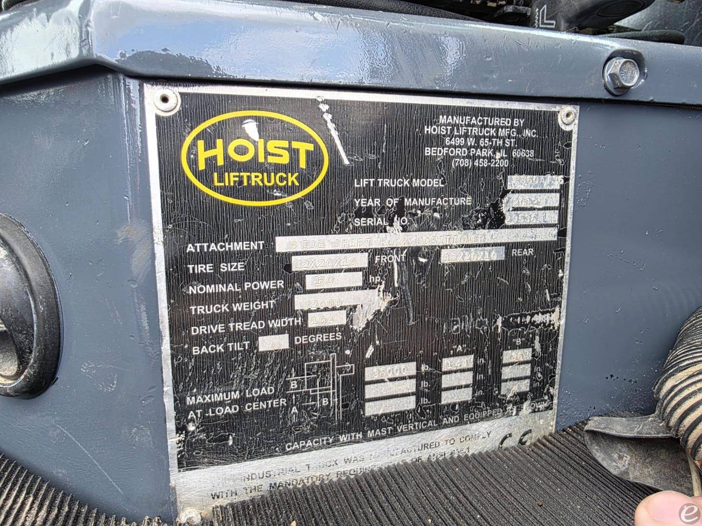 2012 Hoist Liftruck P360