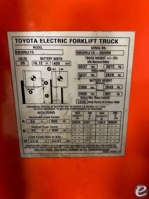 2018 Toyota 9BDRU15