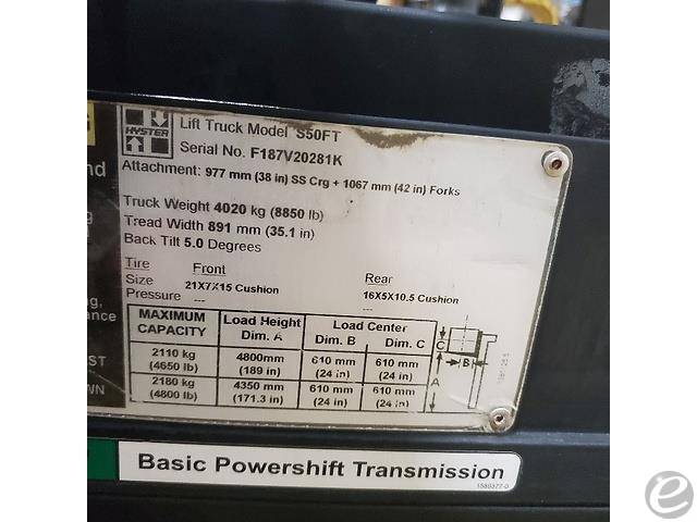2012 Hyster S50FT LP Gas Forklift - 123Forklift