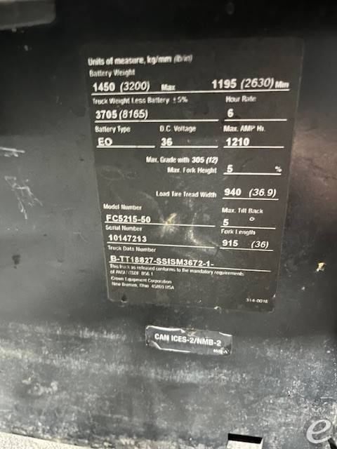 2019 Crown FC5215-50