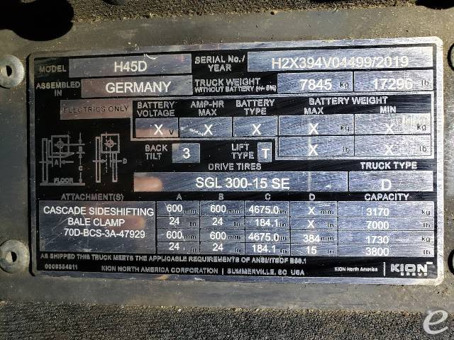 2019 Linde H45D