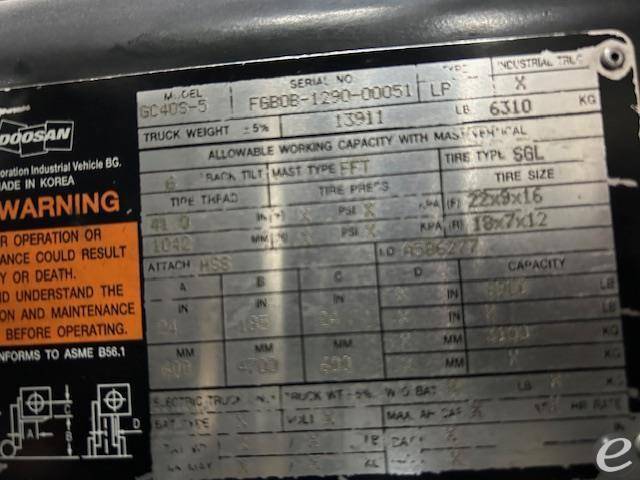 2016 Doosan GC40S-5 LP Gas Forklift - 123Forklift