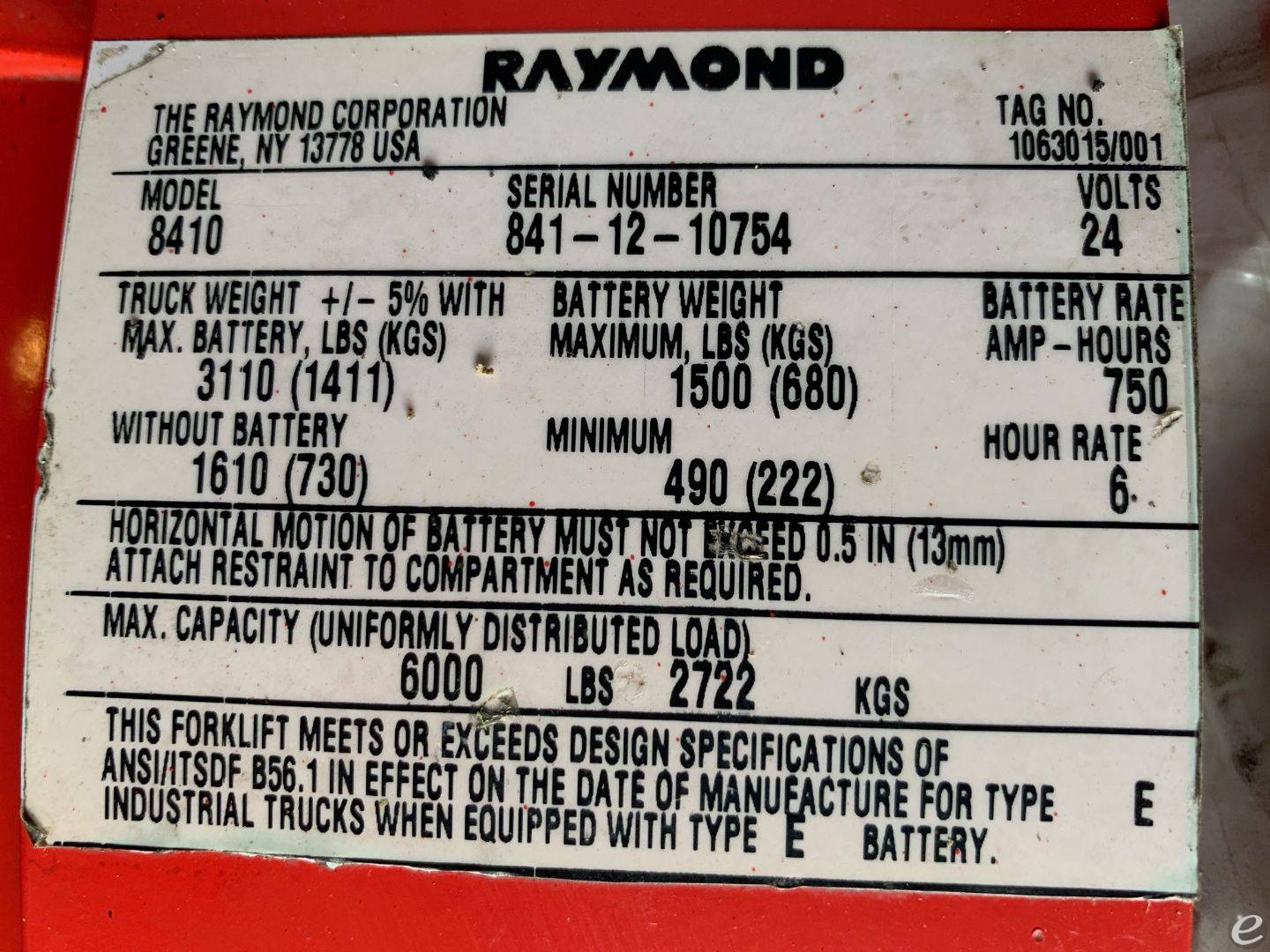 2012 Raymond 8410 Rider Pallet Jack