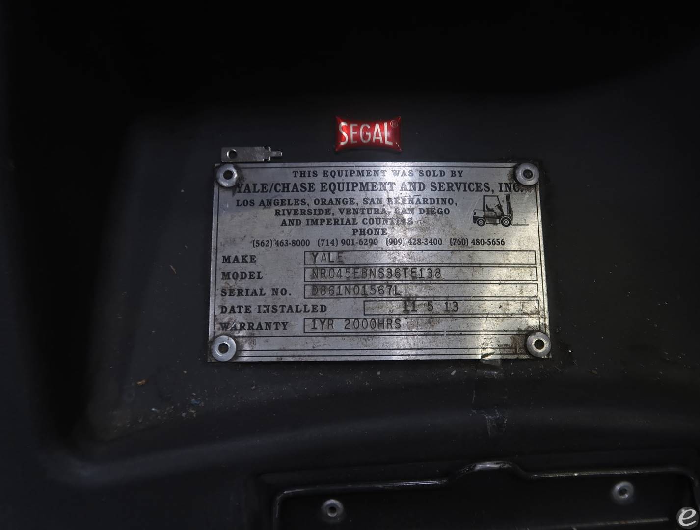 2013 Yale NR045EBNS36TE138