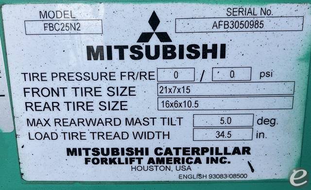 2017 Mitsubishi FBC25N