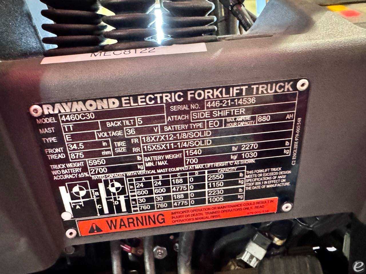 2021 Raymond 4460-C30 Electric Fork...