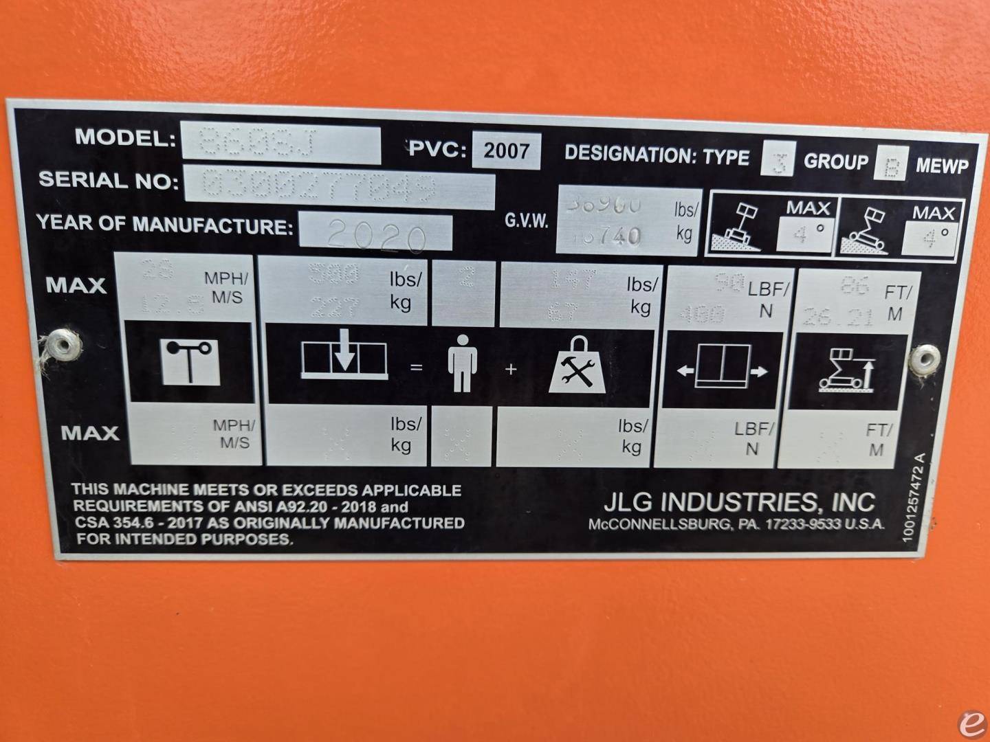 2020 JLG 860SJ