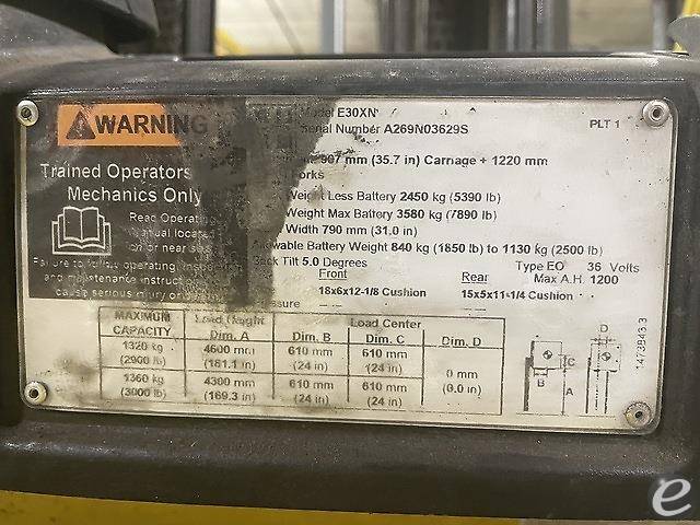 2018 Hyster E30XN Electric Forklift - 123Forklift