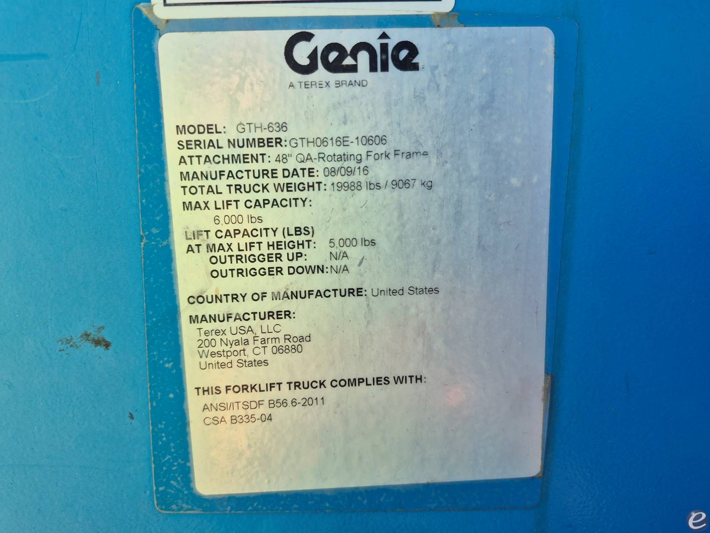 2016 Genie GTH-636