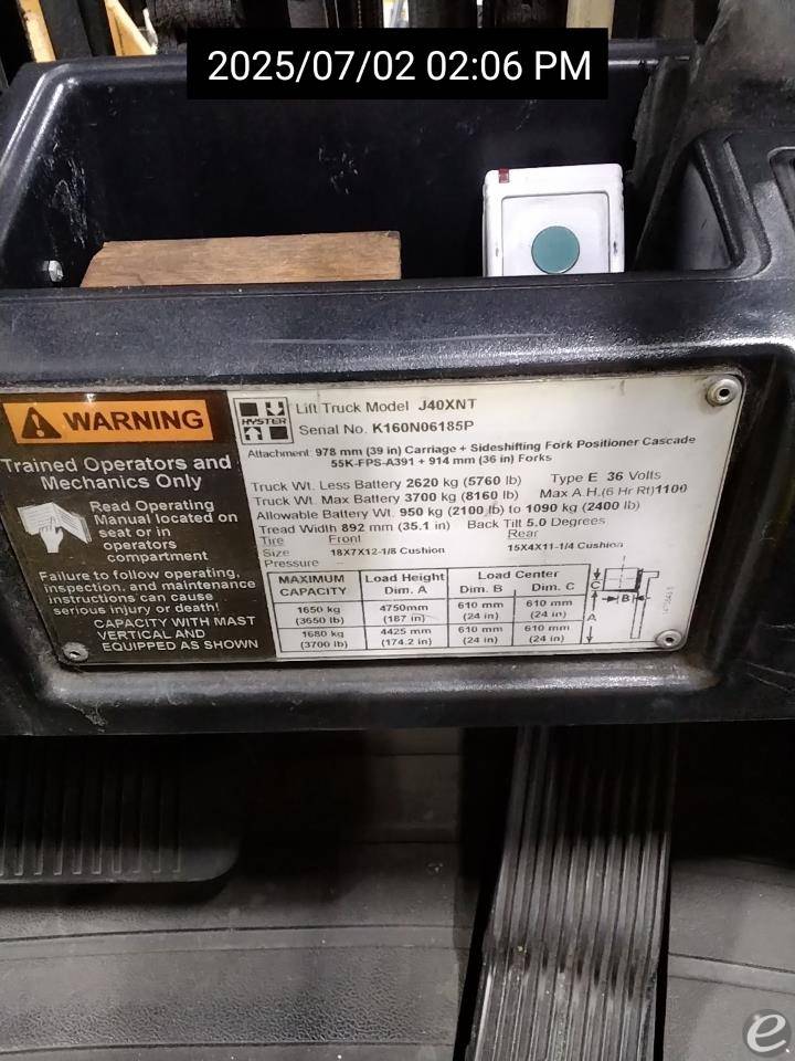 2016 Hyster J40XNT