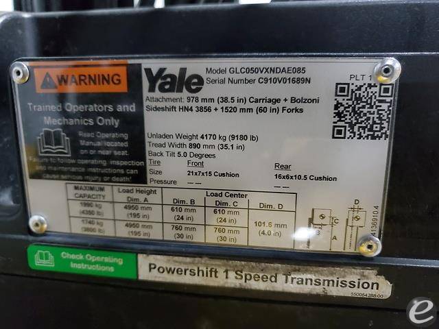 2015 Yale GC050VX LP Gas Forklift - 123Forklift