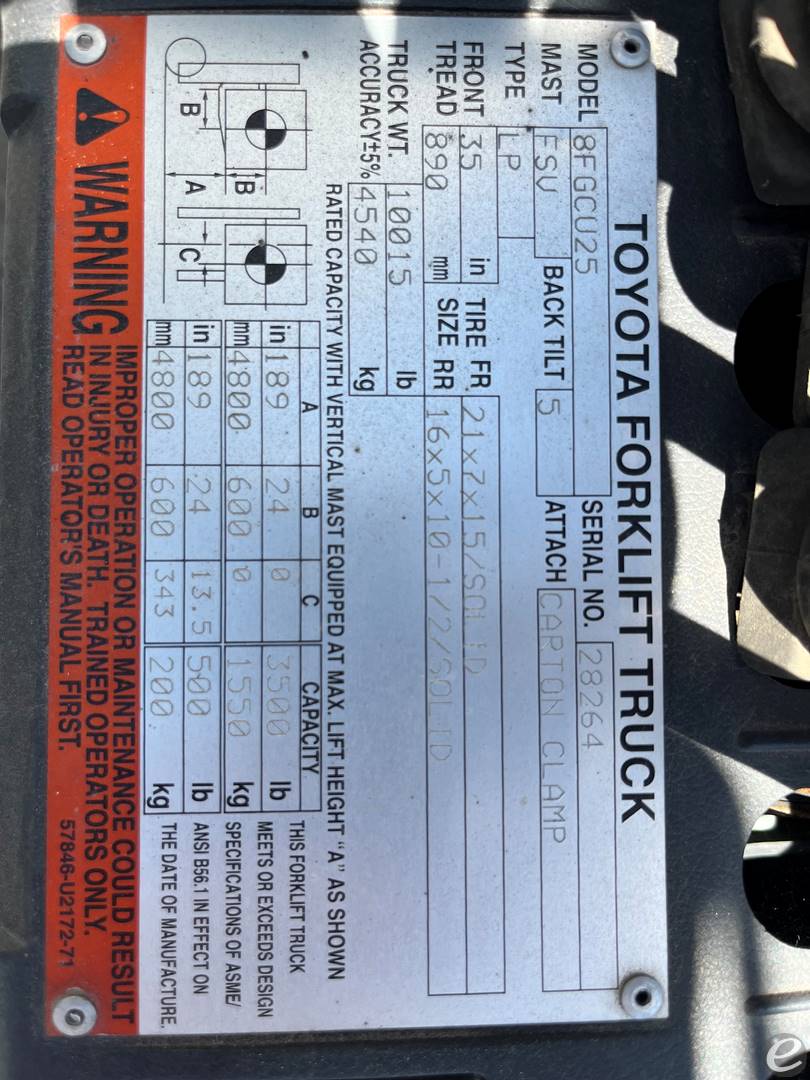 2010 Toyota 8FGCU25 LP Gas Forklift - 123Forklift