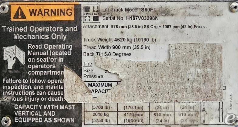 2015 Hyster S60FT LP Gas Forklift - 123Forklift