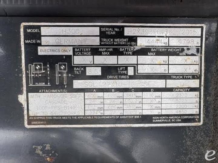 2015 Linde H30D