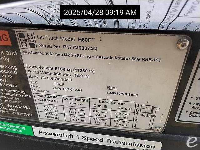 2015 Hyster H60FT