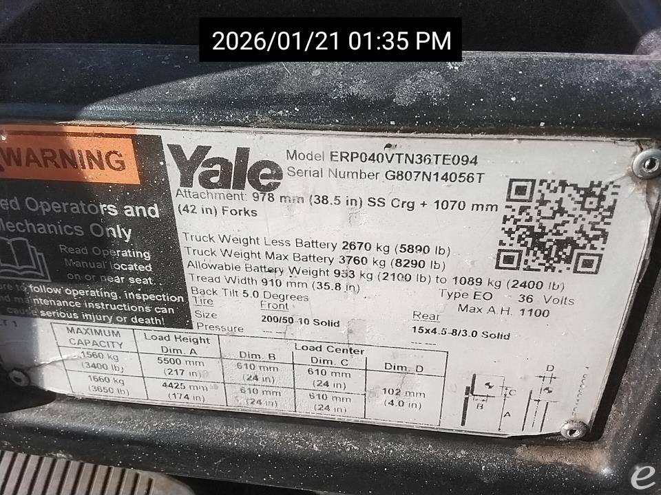 2019 Yale ERP040VT