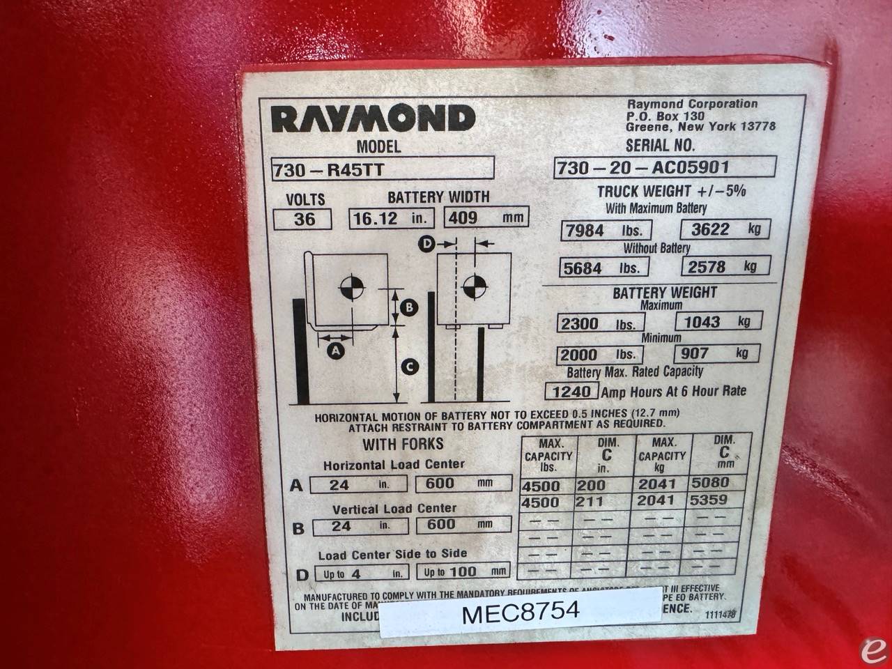 2020 Raymond 730-R45TT