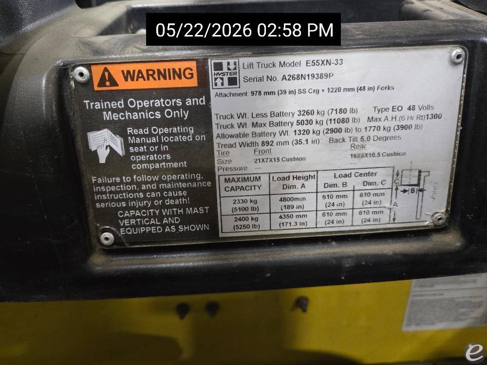 2016 Hyster E55XN