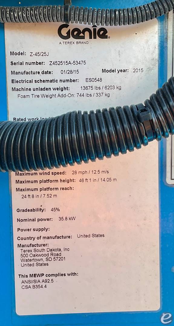 2015 Genie Z45/25J