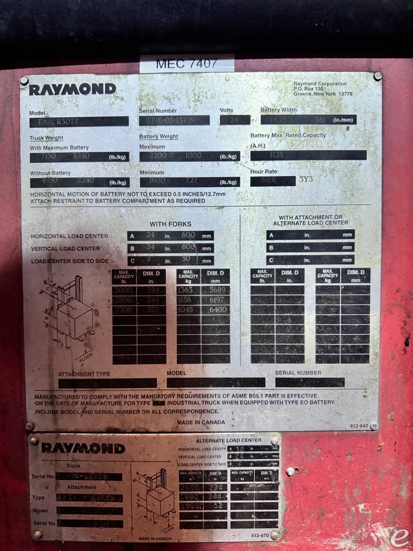 2005 Raymond EASI-R30TT