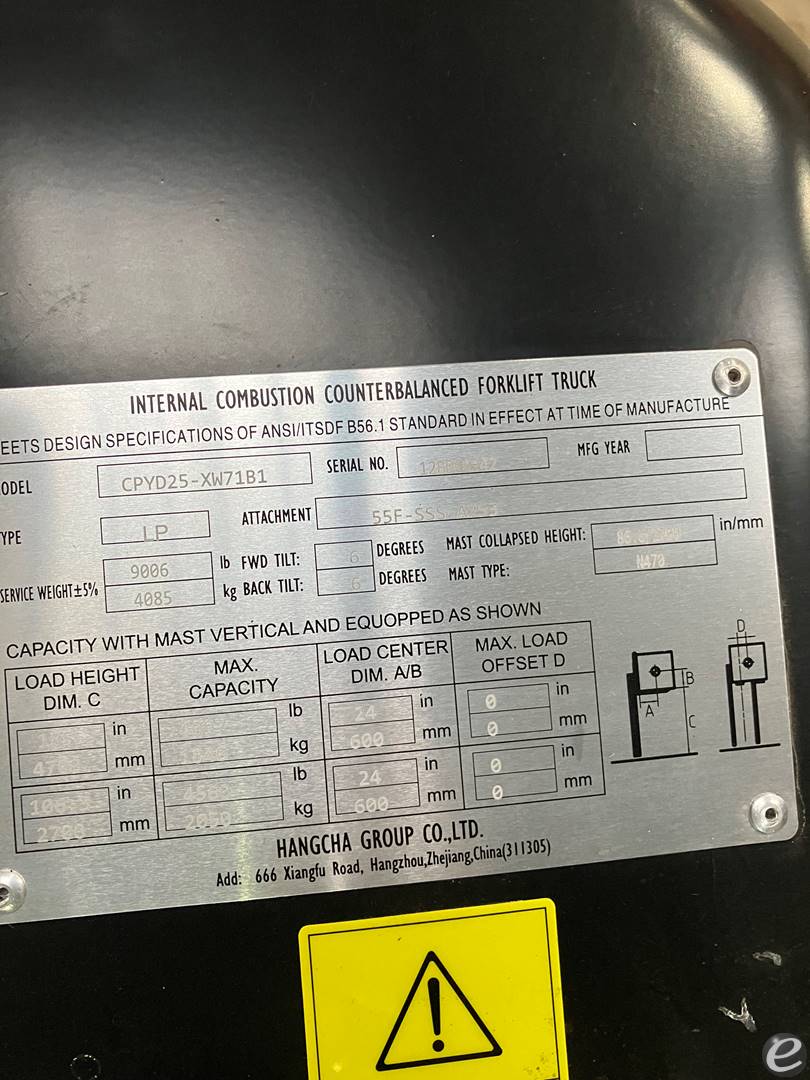 2024 Hangcha FP25