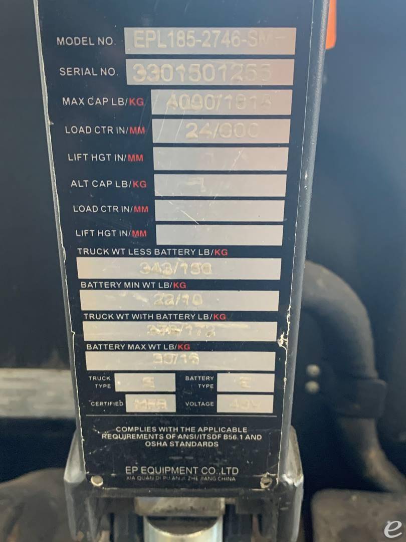 2021 EP Equipment EPT20LION Electric Forklift - 123Forklift