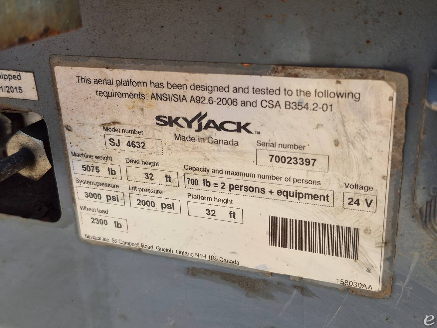 2015 Skyjack SJ4632