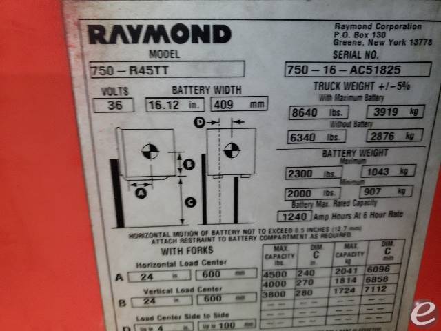 2016 Raymond 750-R45TT