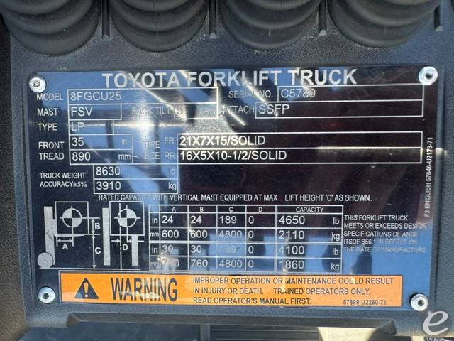 2020 Toyota 8FGCU25