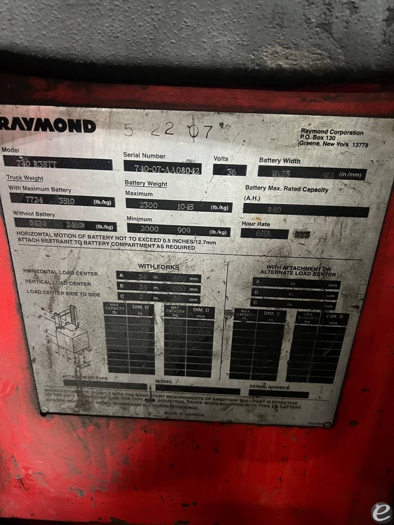 2007 Raymond 740-R35TT Electric Order Picker - 123Forklift