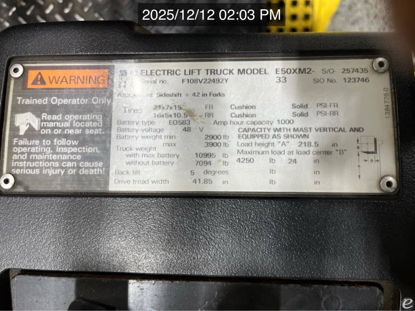 2001 Hyster E50XM2