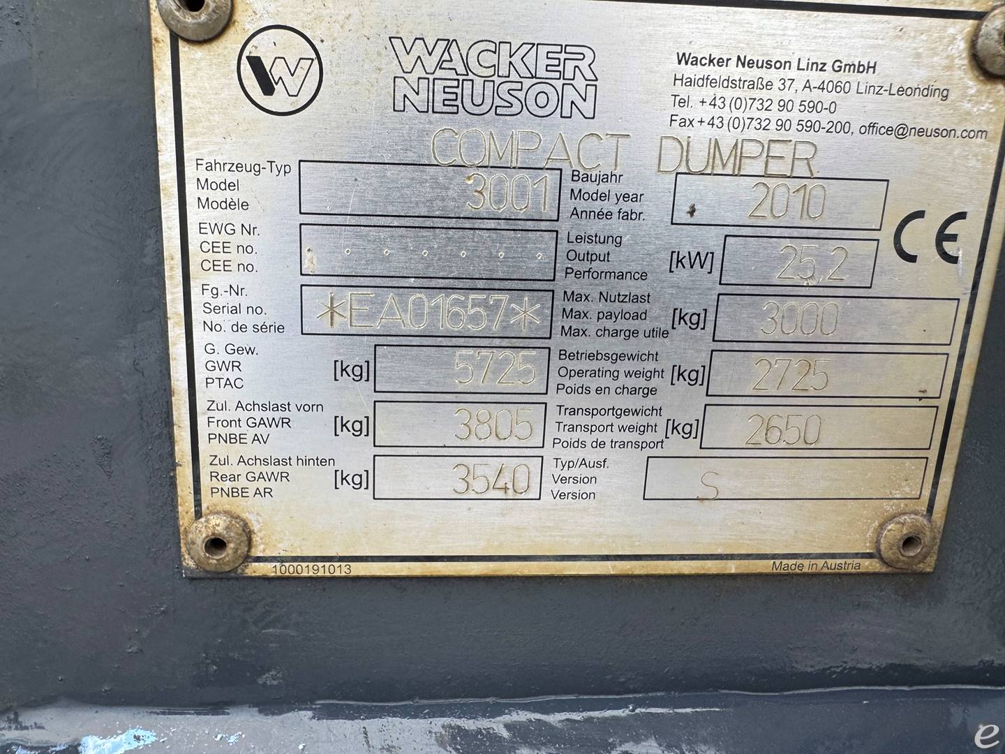 2010 Wacker 3001S