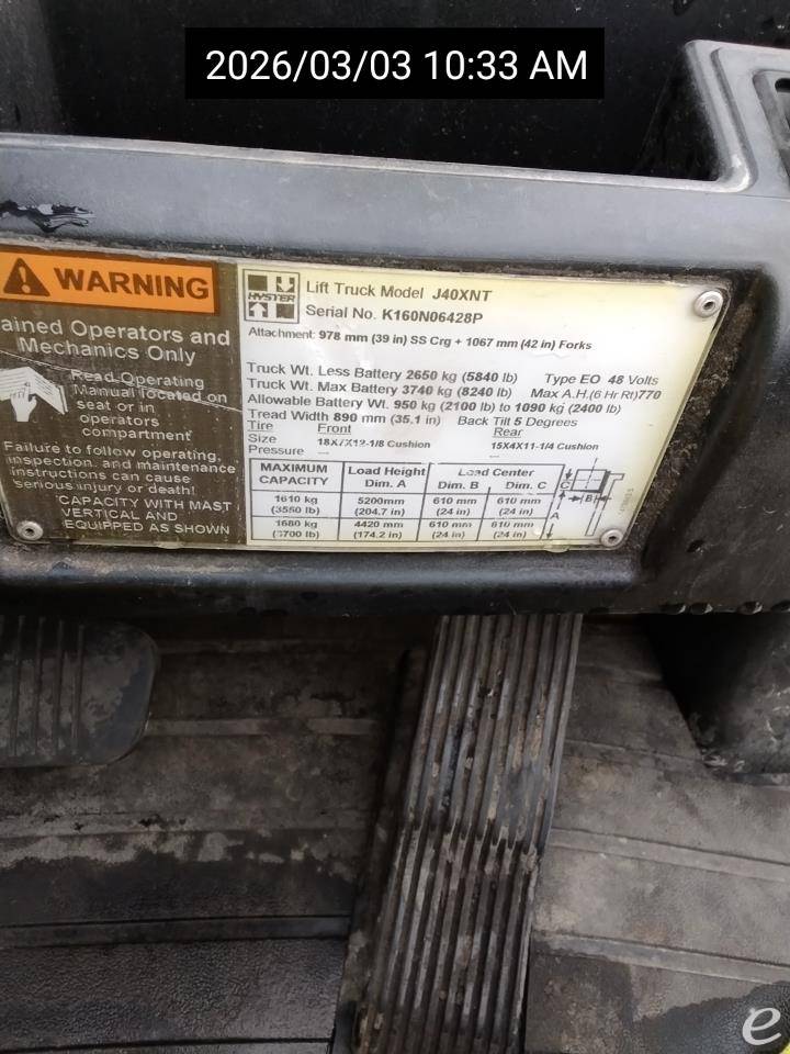 2016 Hyster J40XNT
