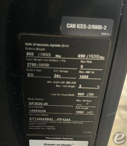 2019 Crown SP3520-30