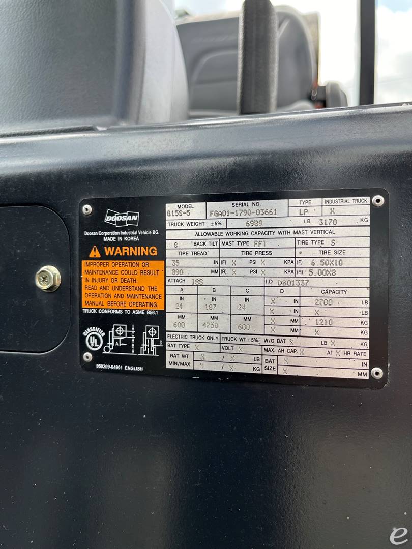 2017 Doosan G15S-5